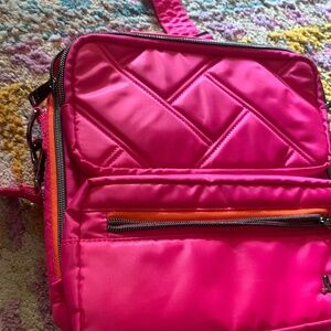 Lug Wrangler, bright pink with orange trim, like new, crossbody